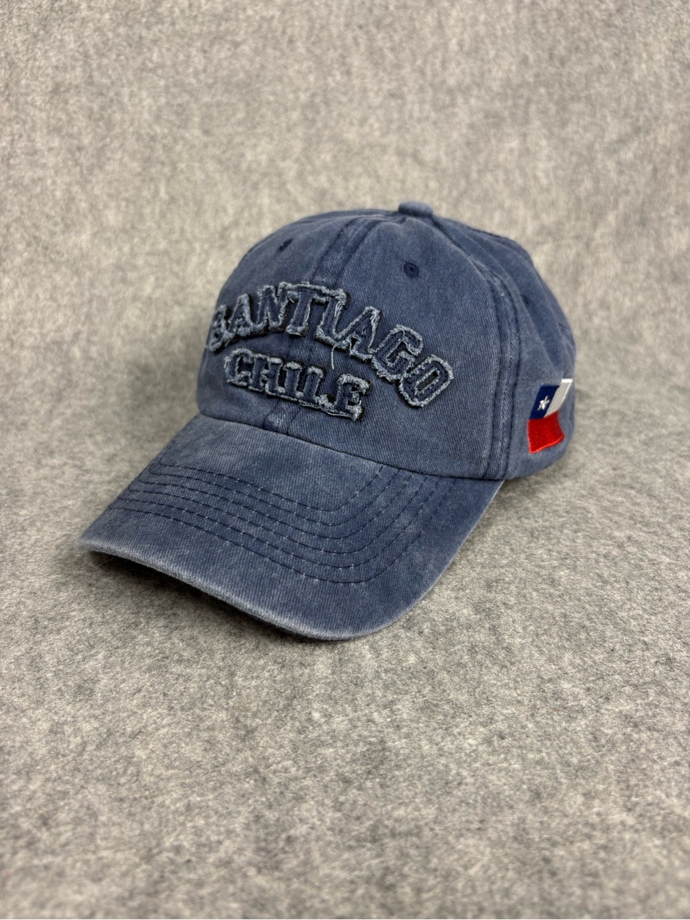Santiago Chile Embroidered Navy Blue Adjustable Dad Hat